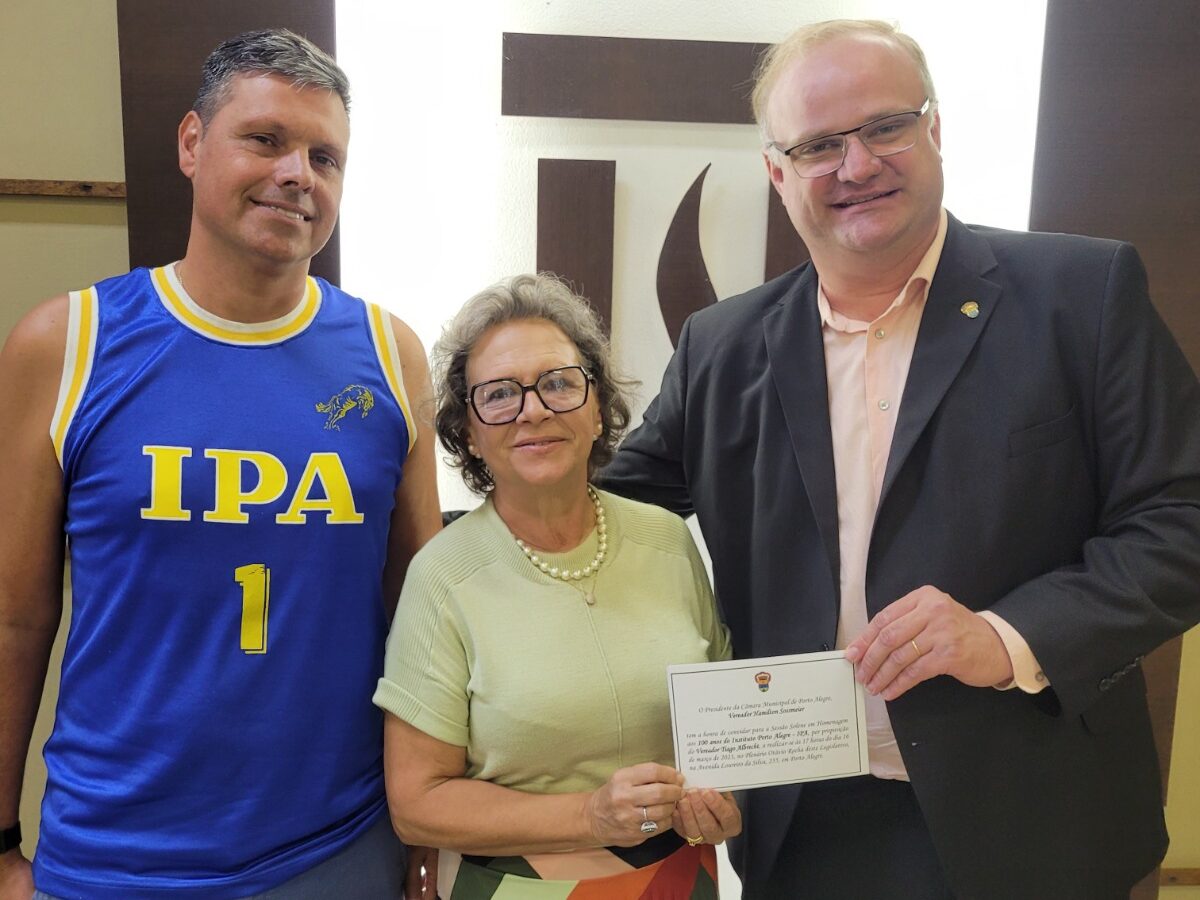 Cem anos do Instituto Porto Alegre serão homenageados na Câmara Municipal de Porto Alegre